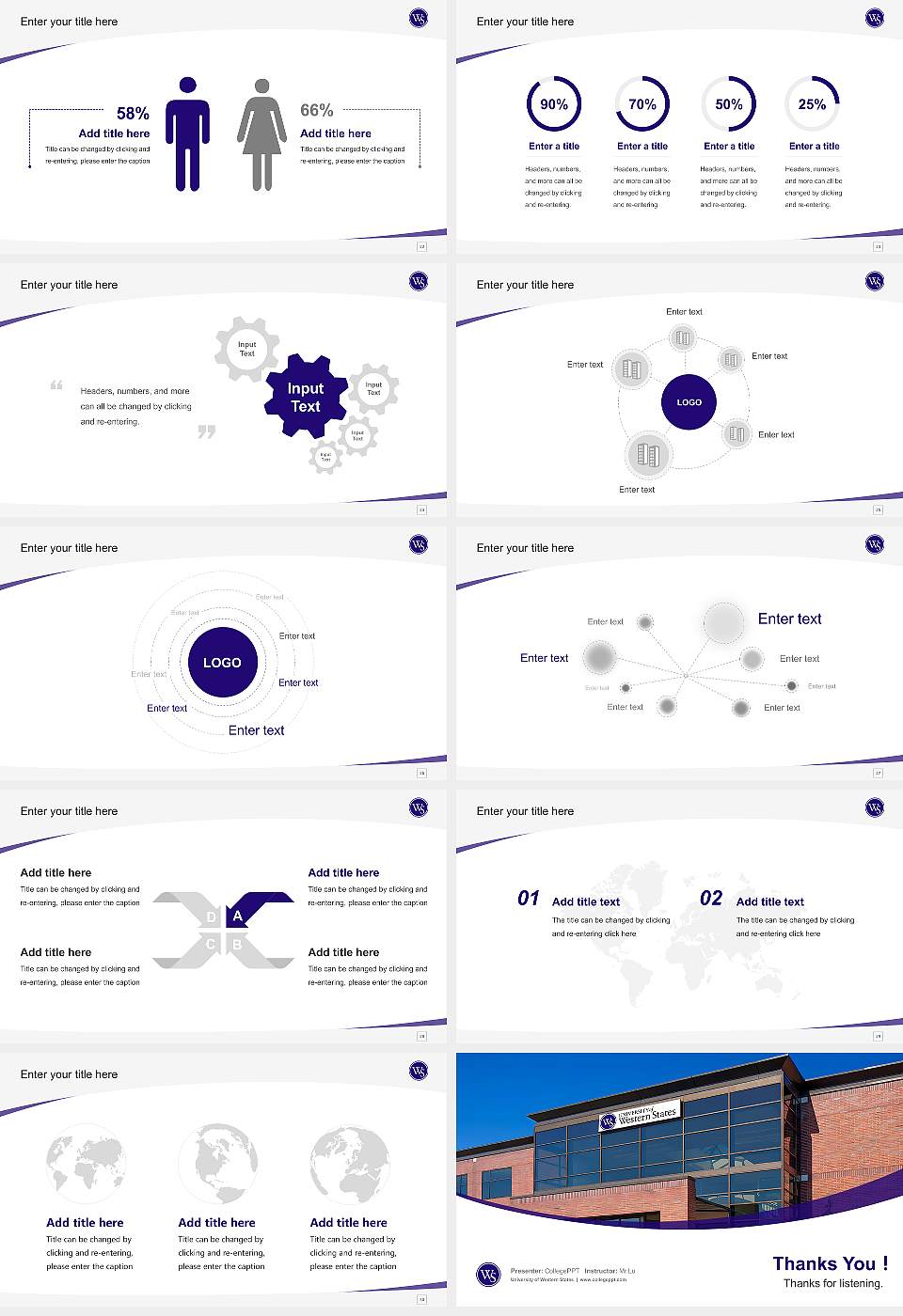 University of Western States Course/Courseware Creation PPT Template16:9 ratio PPT effect preview image4
