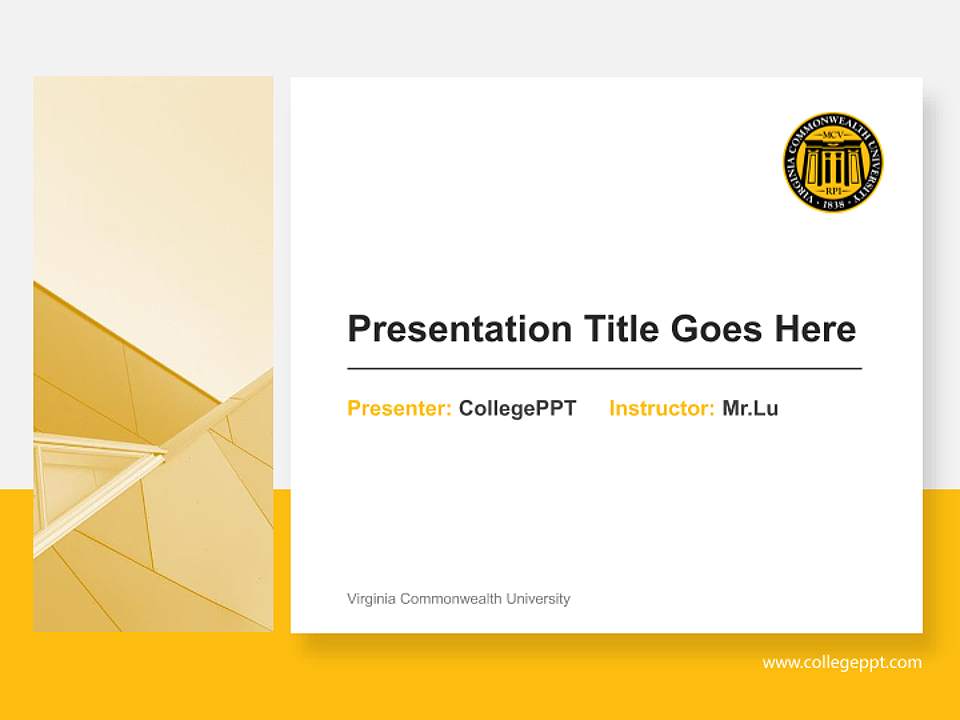 Virginia Commonwealth University General Purpose PPT Template4:3 ratio PPT effect preview image6