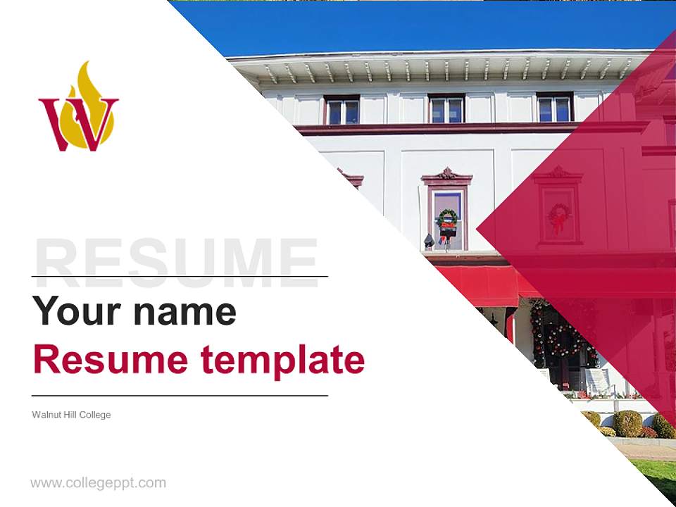 Walnut Hill College Resume PPT Template4:3 ratio PPT effect preview image5