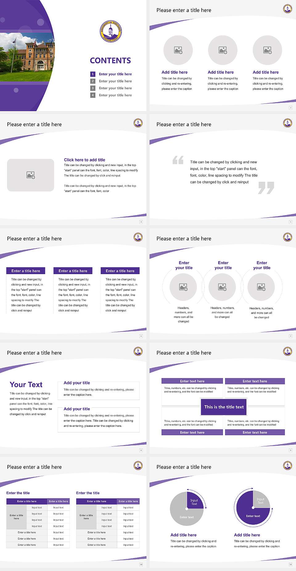 University of Wisconsin-Stevens Point Course/Courseware Creation PPT Template4:3 ratio PPT effect preview image2
