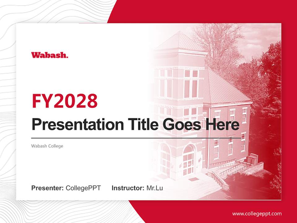 Wabash College Academic Presentation/Research Findings Report PPT Template4:3 ratio PPT effect preview image5