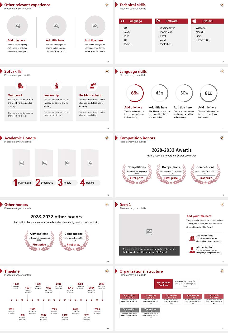 Virginia Military Institute Resume PPT Template16:9 ratio PPT effect preview image3