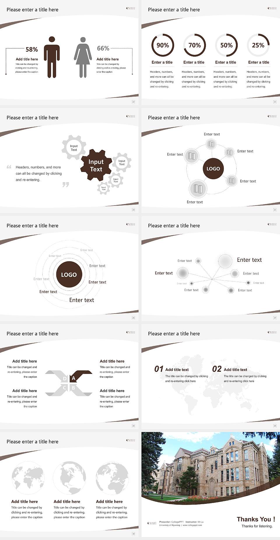 University of Wyoming Course/Courseware Creation PPT Template4:3 ratio PPT effect preview image4