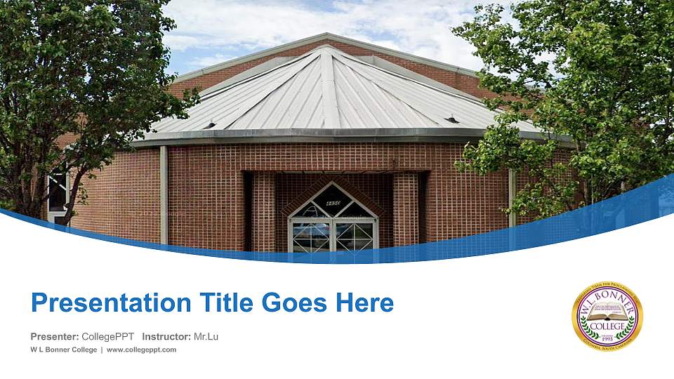 W L Bonner College Course/Courseware Creation PPT Template16:9 ratio PPT effect preview image