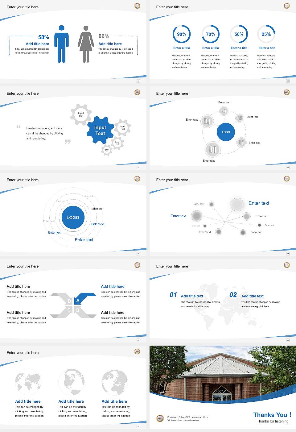 W L Bonner College Course/Courseware Creation PPT Template16:9 ratio PPT effect preview image4
