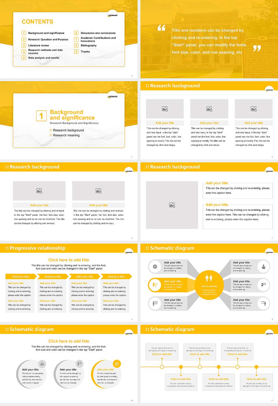 University of Wisconsin-Milwaukee Flex Graduation Thesis Defense PPT Template16:9 ratio PPT effect preview image2
