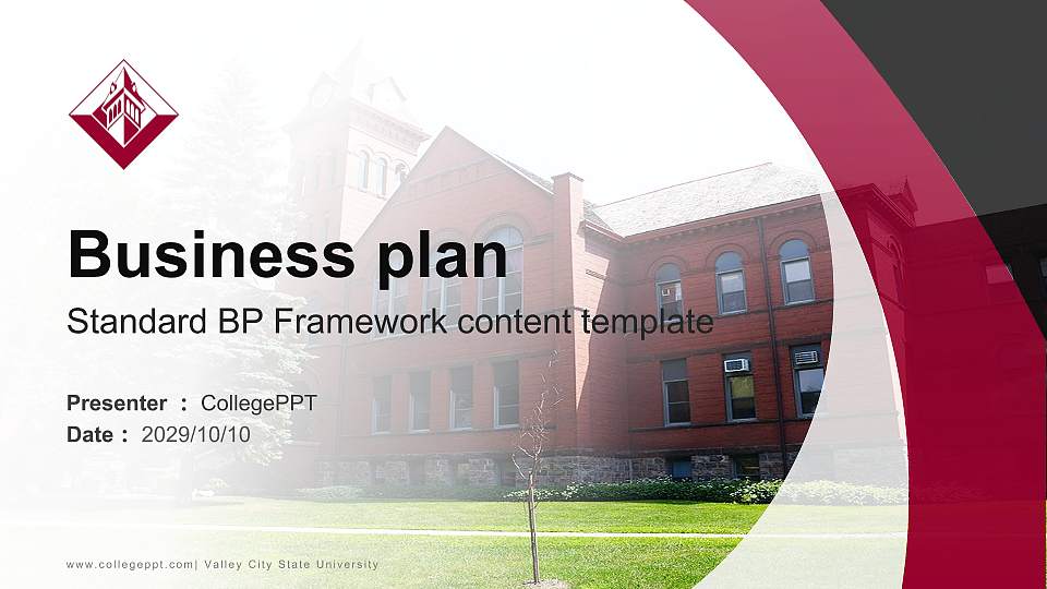 Valley City State University Competition/Entrepreneurship Contest PPT Template16:9 ratio PPT effect preview image