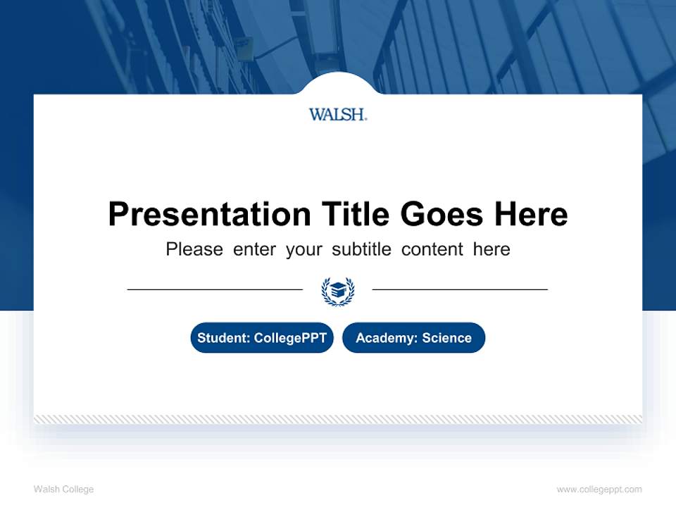 Walsh College National Scholarship Defense PPT Template4:3 ratio PPT effect preview image4