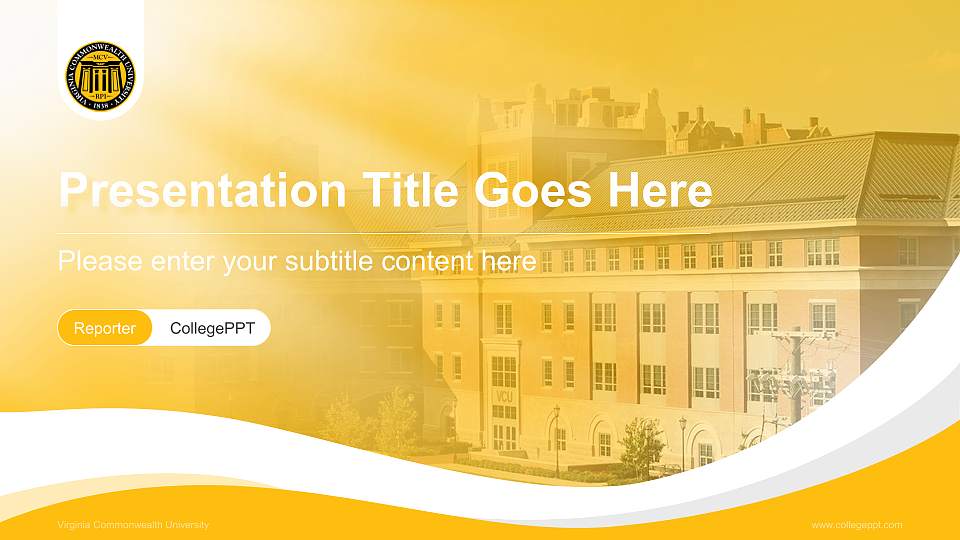 Virginia Commonwealth University Lecture Sharing and Networking Event PPT Template16:9 ratio PPT effect preview image