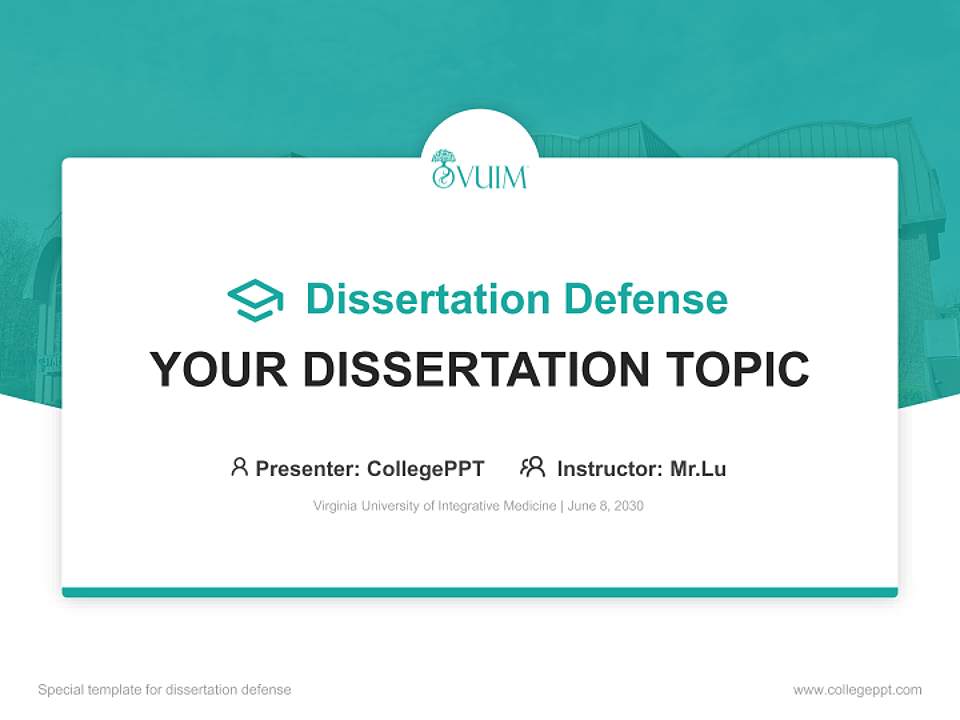 Virginia University of Integrative Medicine Graduation Thesis Defense PPT Template4:3 ratio PPT effect preview image7