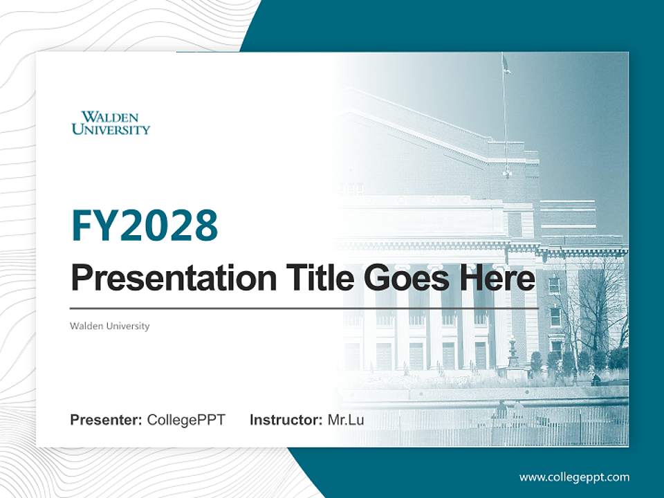 Walden University Academic Presentation/Research Findings Report PPT Template4:3 ratio PPT effect preview image5