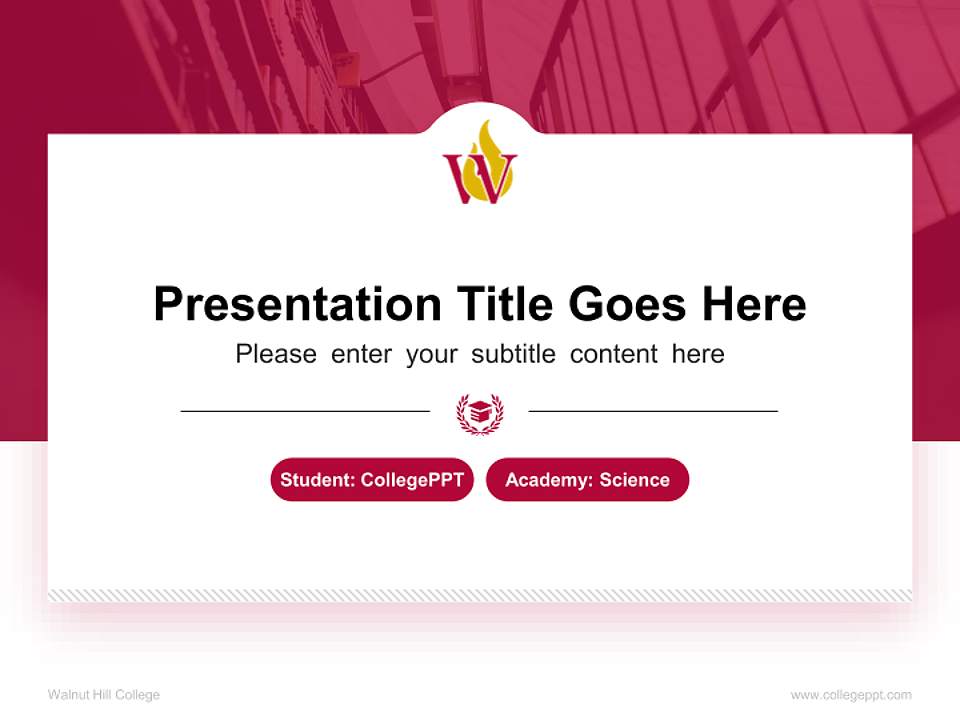 Walnut Hill College National Scholarship Defense PPT Template4:3 ratio PPT effect preview image4