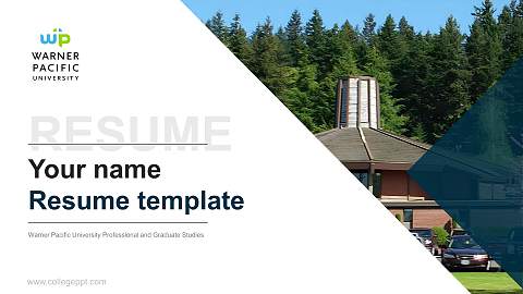 Warner Pacific University Professional and Graduate Studies Resume PPT Template