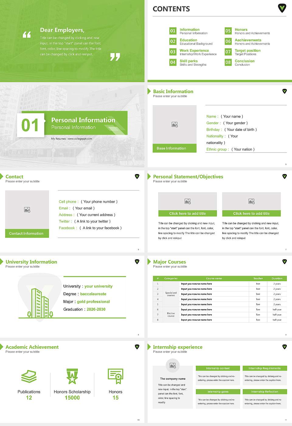Visible Music College Resume PPT Template16:9 ratio PPT effect preview image2