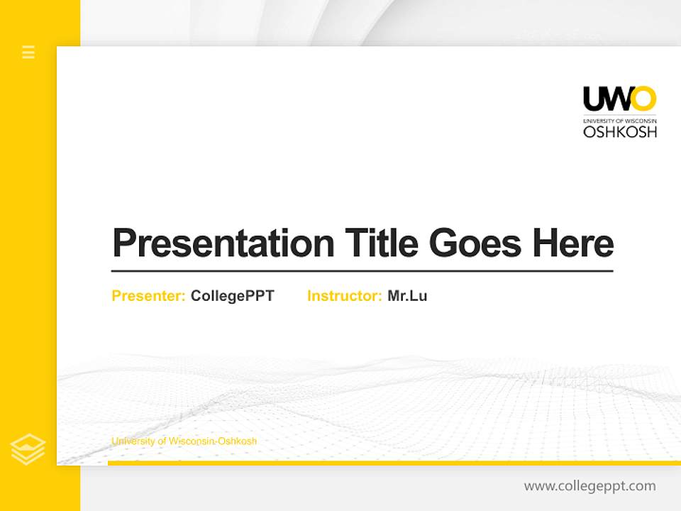 University of Wisconsin-Oshkosh Thesis Proposal/Graduation Defense PPT Template4:3 ratio PPT effect preview image5