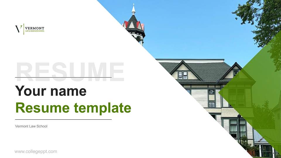Vermont Law School Resume PPT Template16:9 ratio PPT effect preview image