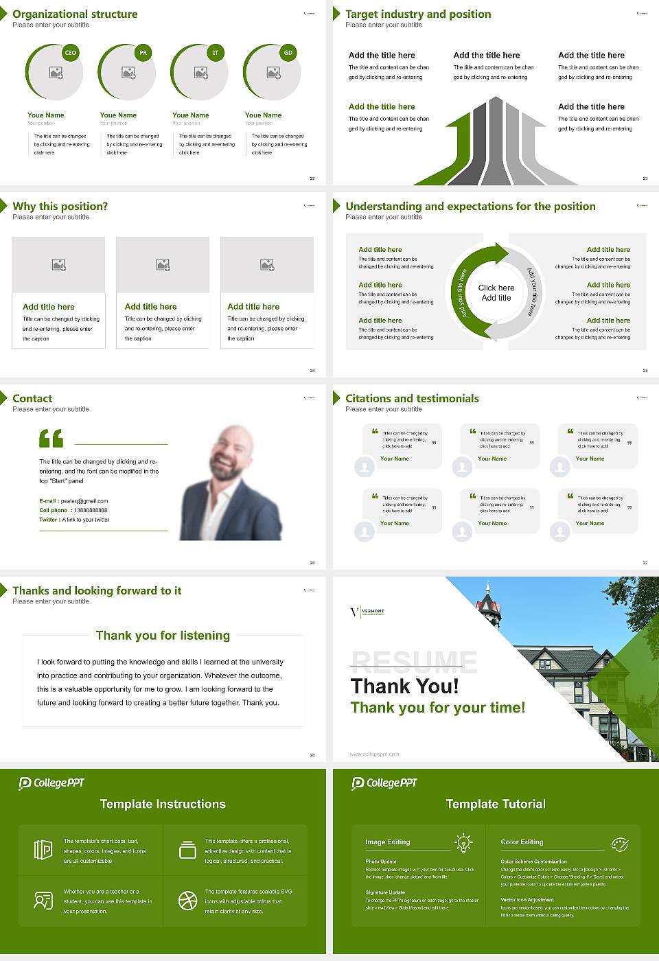 Vermont Law School Resume PPT Template16:9 ratio PPT effect preview image4