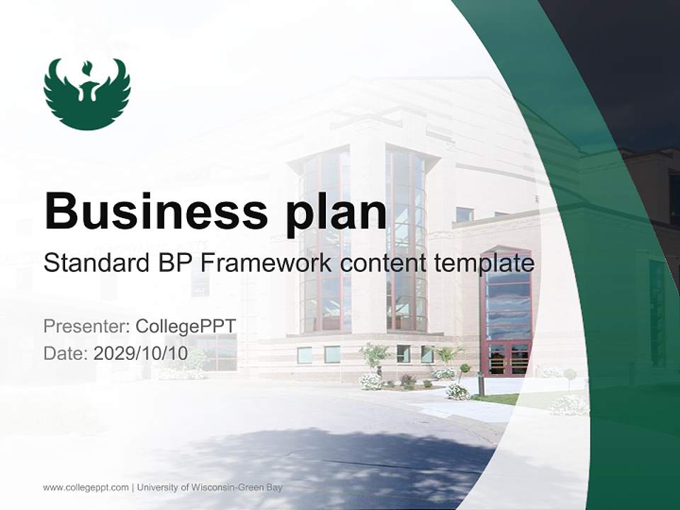 University of Wisconsin-Green Bay Competition/Entrepreneurship Contest PPT Template4:3 ratio PPT effect preview image9