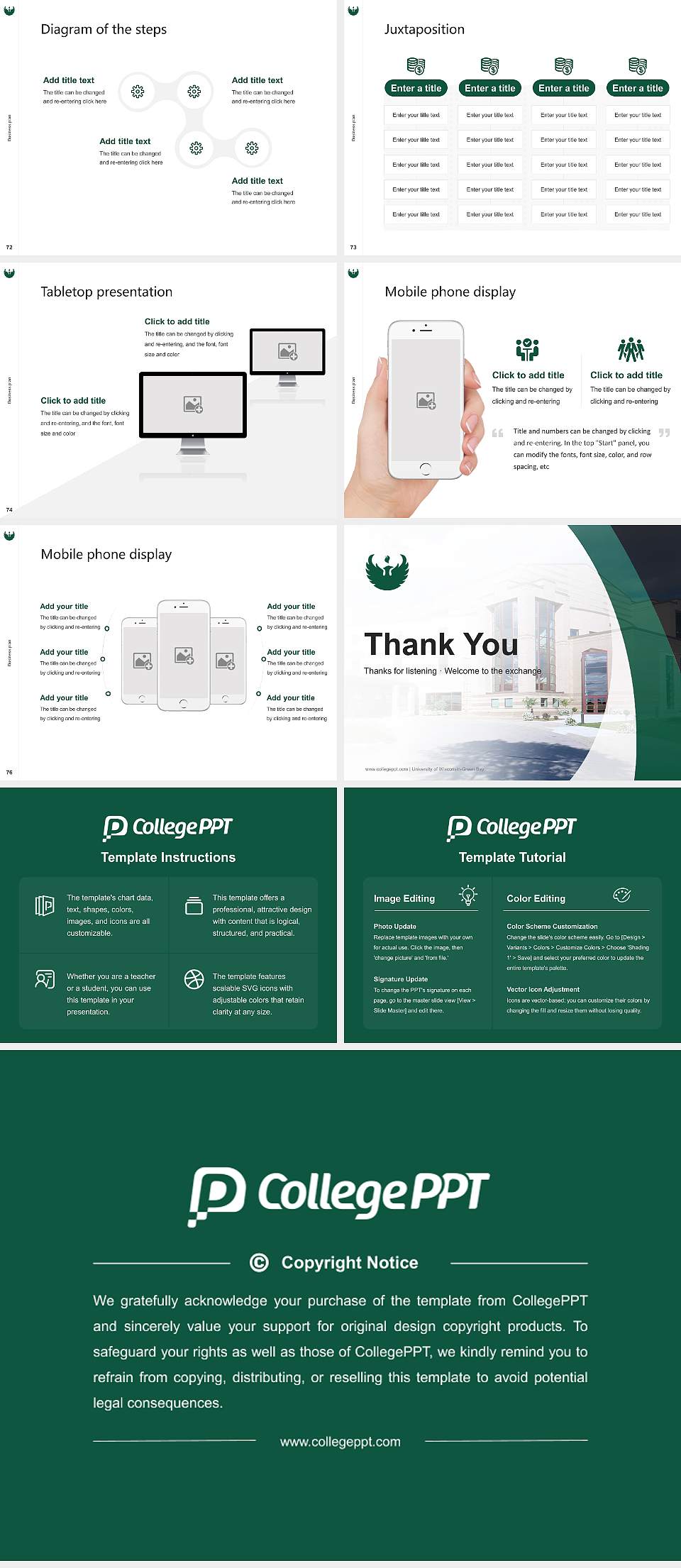 University of Wisconsin-Green Bay Competition/Entrepreneurship Contest PPT Template4:3 ratio PPT effect preview image9
