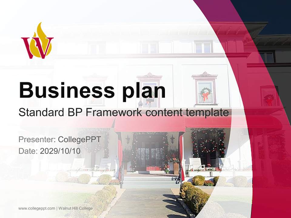 Walnut Hill College Competition/Entrepreneurship Contest PPT Template4:3 ratio PPT effect preview image9