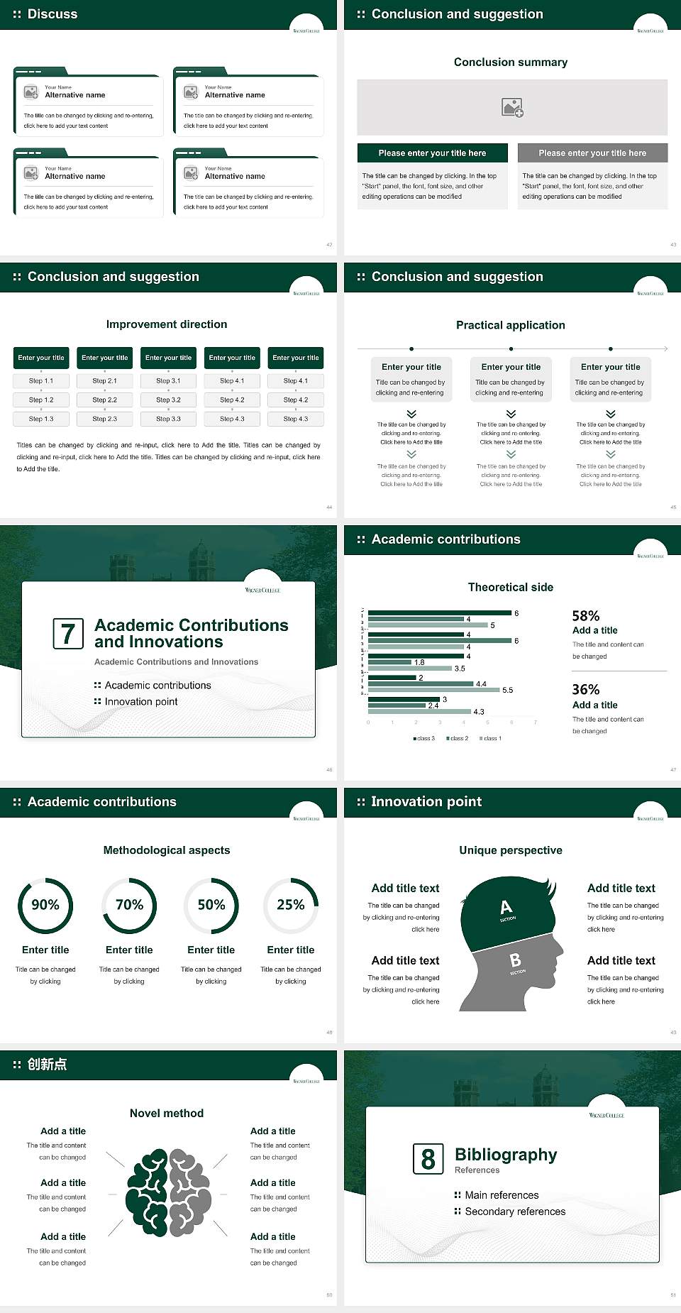 Wagner College Graduation Thesis Defense PPT Template4:3 ratio PPT effect preview image6