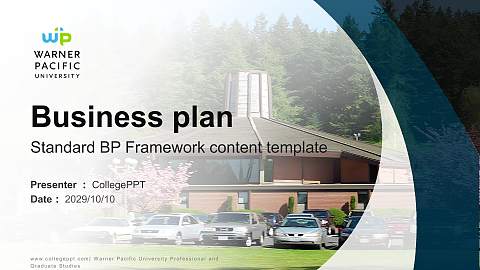 Warner Pacific University Professional and Graduate Studies Competition/Entrepreneurship Contest PPT Template