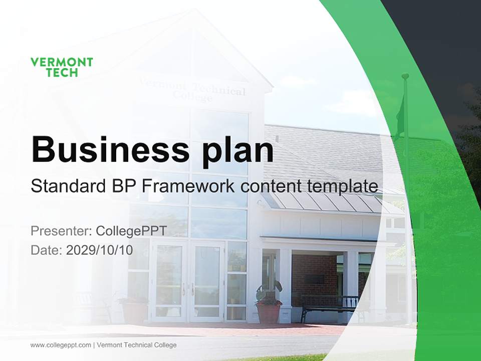 Vermont Technical College Competition/Entrepreneurship Contest PPT Template4:3 ratio PPT effect preview image9