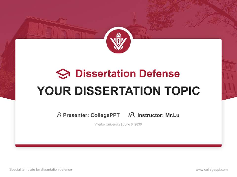 Viterbo University Graduation Thesis Defense PPT Template4:3 ratio PPT effect preview image7