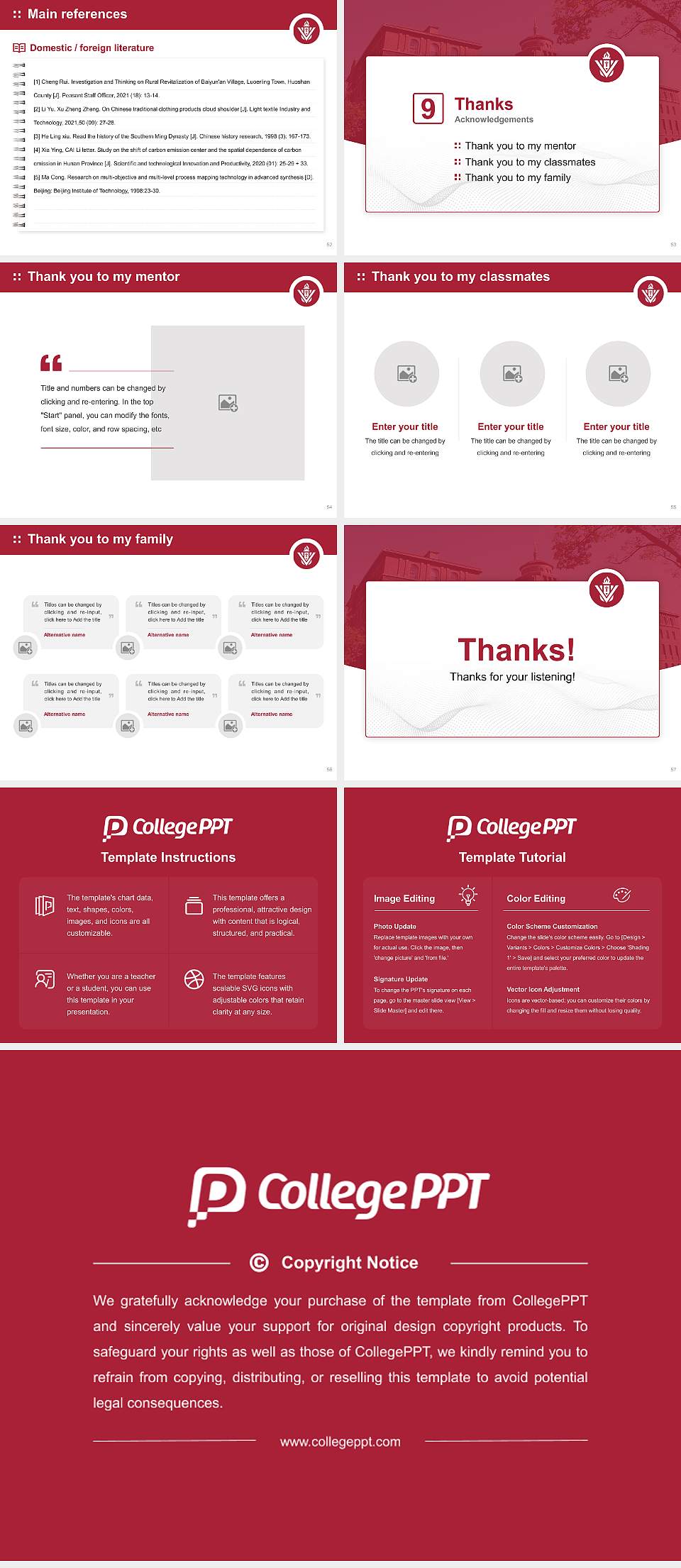 Viterbo University Graduation Thesis Defense PPT Template4:3 ratio PPT effect preview image7