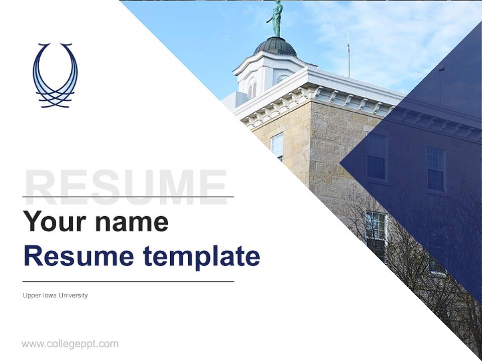 Upper Iowa University Resume PPT Template4:3 ratio PPT effect preview image5