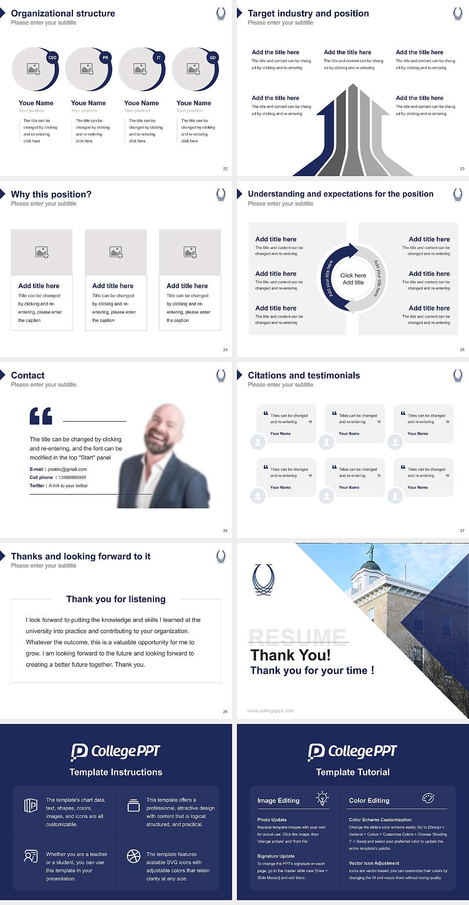 Upper Iowa University Resume PPT Template4:3 ratio PPT effect preview image4