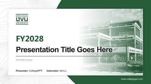 Utah Valley University Academic Presentation/Research Findings Report PPT Template