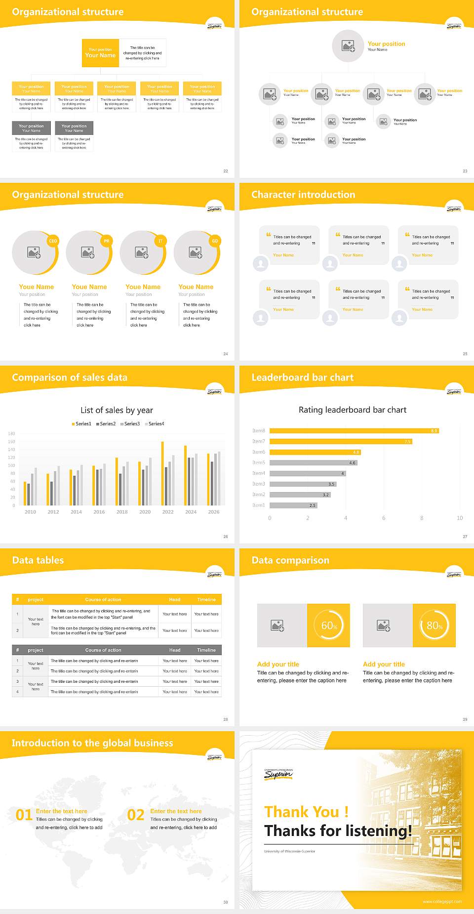 University of Wisconsin-Superior Academic Presentation/Research Findings Report PPT Template4:3 ratio PPT effect preview image4