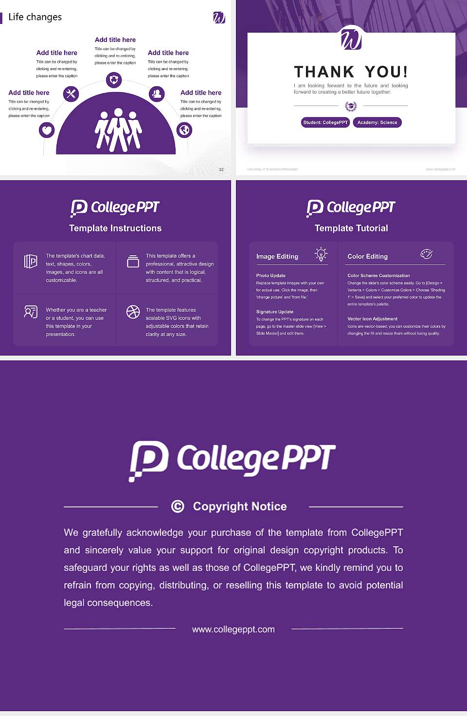 University of Wisconsin-Whitewater National Scholarship Defense PPT Template4:3 ratio PPT effect preview image4