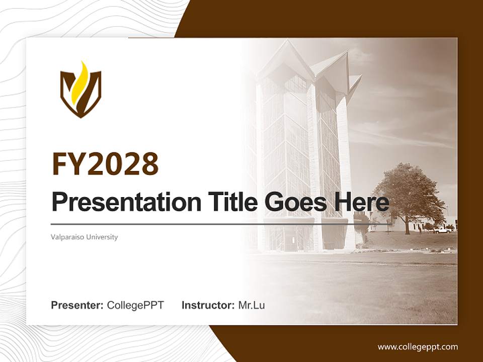 Valparaiso University Academic Presentation/Research Findings Report PPT Template4:3 ratio PPT effect preview image5