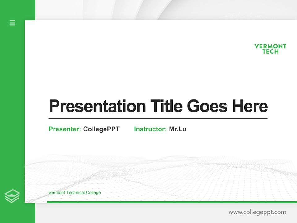 Vermont Technical College Thesis Proposal/Graduation Defense PPT Template4:3 ratio PPT effect preview image5