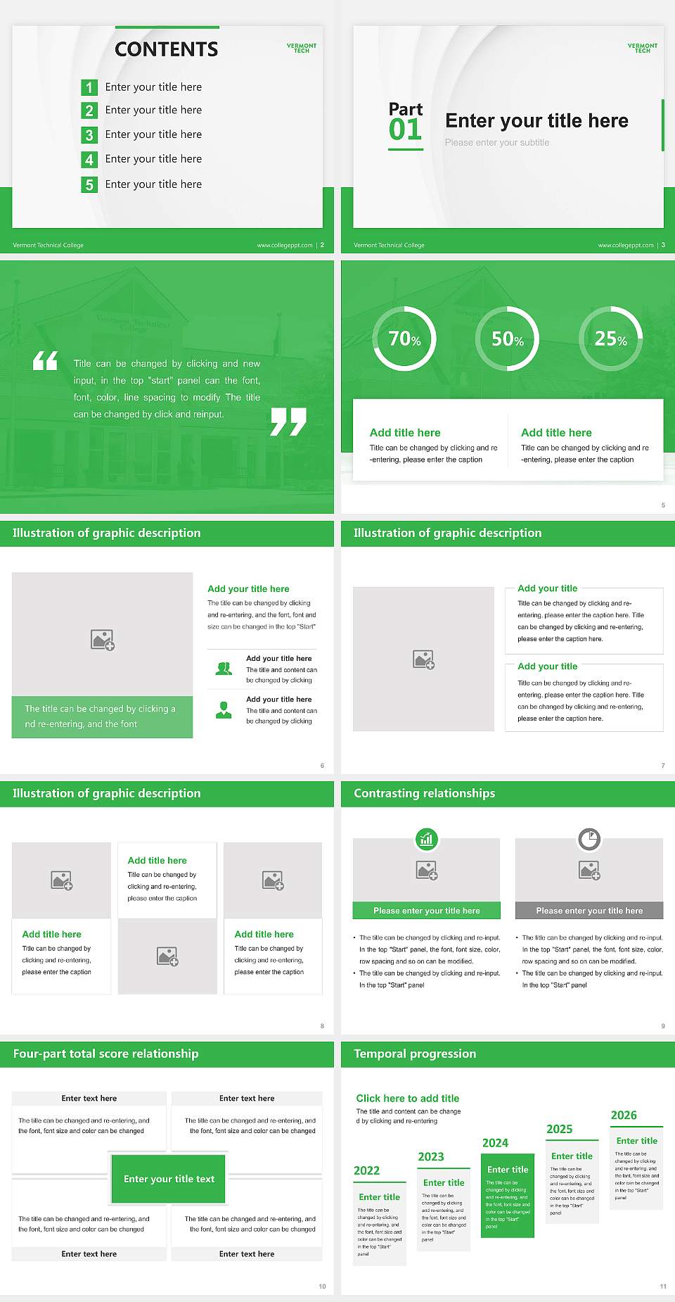 Vermont Technical College Thesis Proposal/Graduation Defense PPT Template4:3 ratio PPT effect preview image2