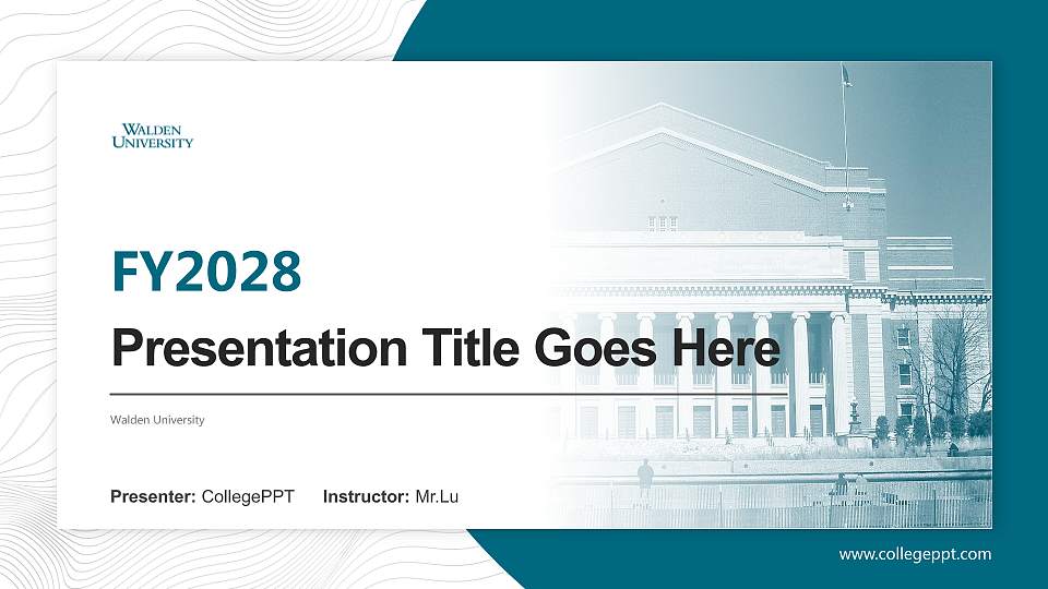 Walden University Academic Presentation/Research Findings Report PPT Template16:9 ratio PPT effect preview image