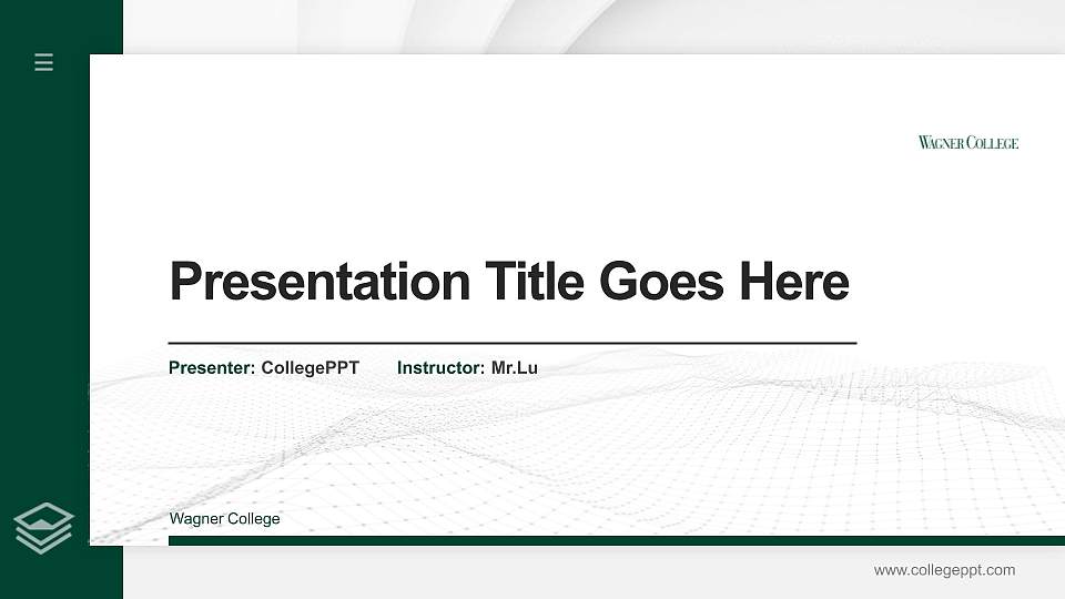 Wagner College Thesis Proposal/Graduation Defense PPT Template16:9 ratio PPT effect preview image1