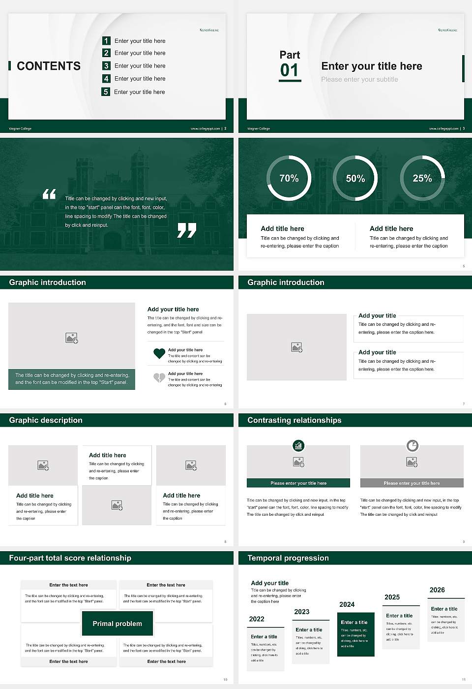 Wagner College Thesis Proposal/Graduation Defense PPT Template16:9 ratio PPT effect preview image2