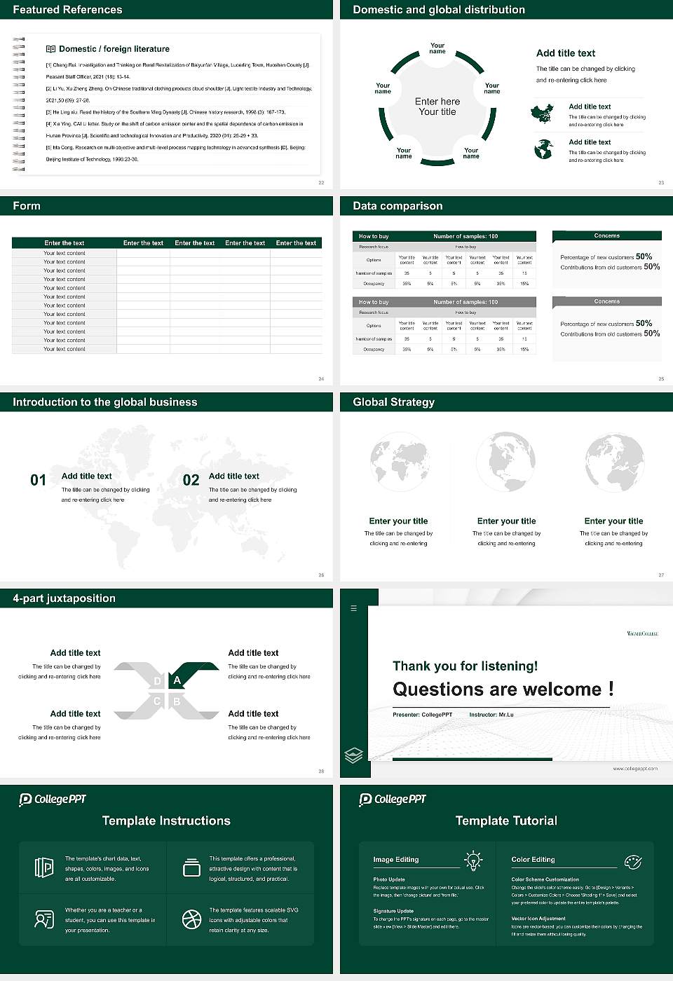 Wagner College Thesis Proposal/Graduation Defense PPT Template16:9 ratio PPT effect preview image4
