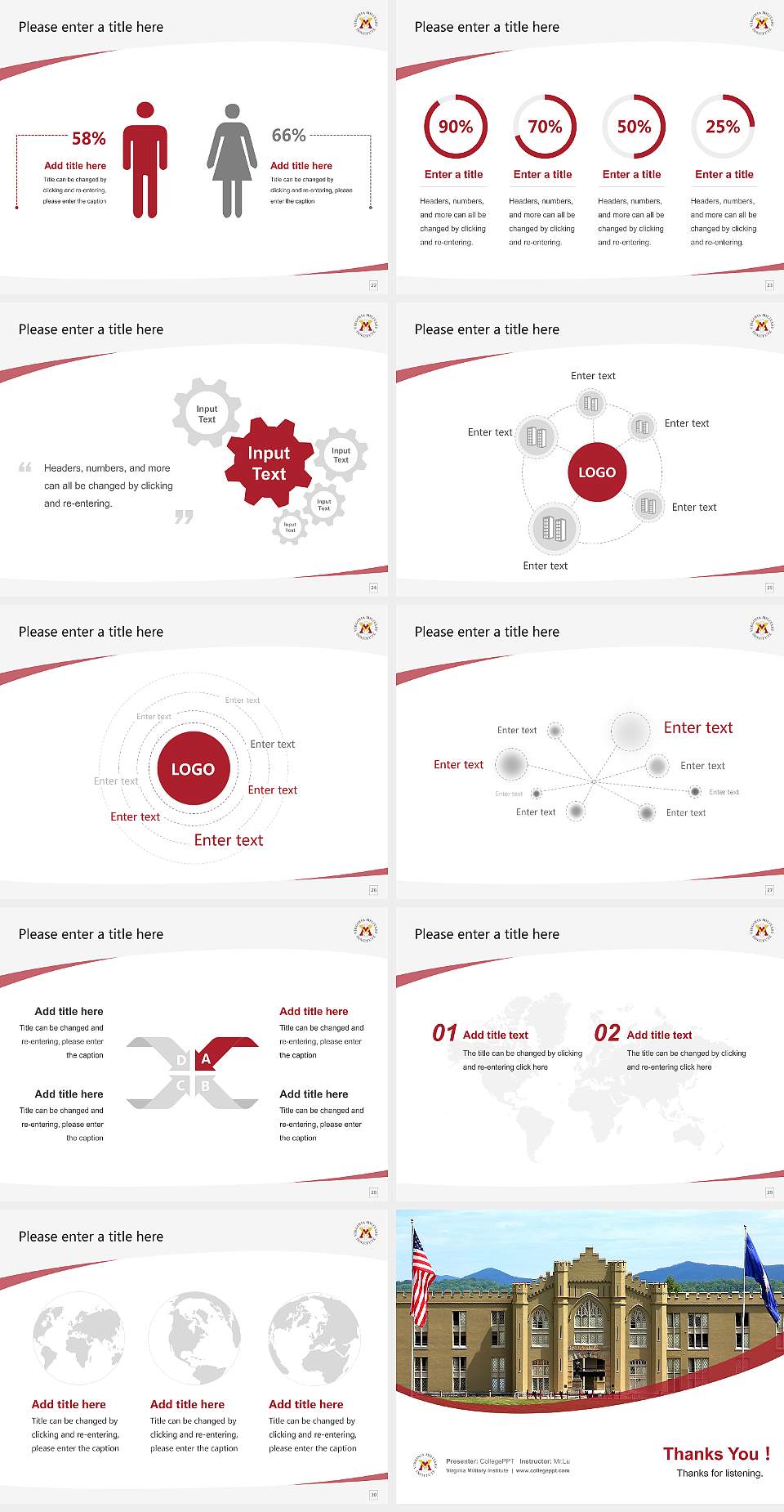 Virginia Military Institute Course/Courseware Creation PPT Template4:3 ratio PPT effect preview image4