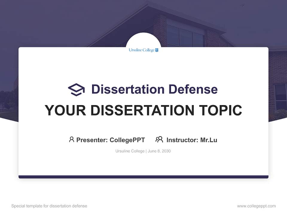 Ursuline College Graduation Thesis Defense PPT Template4:3 ratio PPT effect preview image7