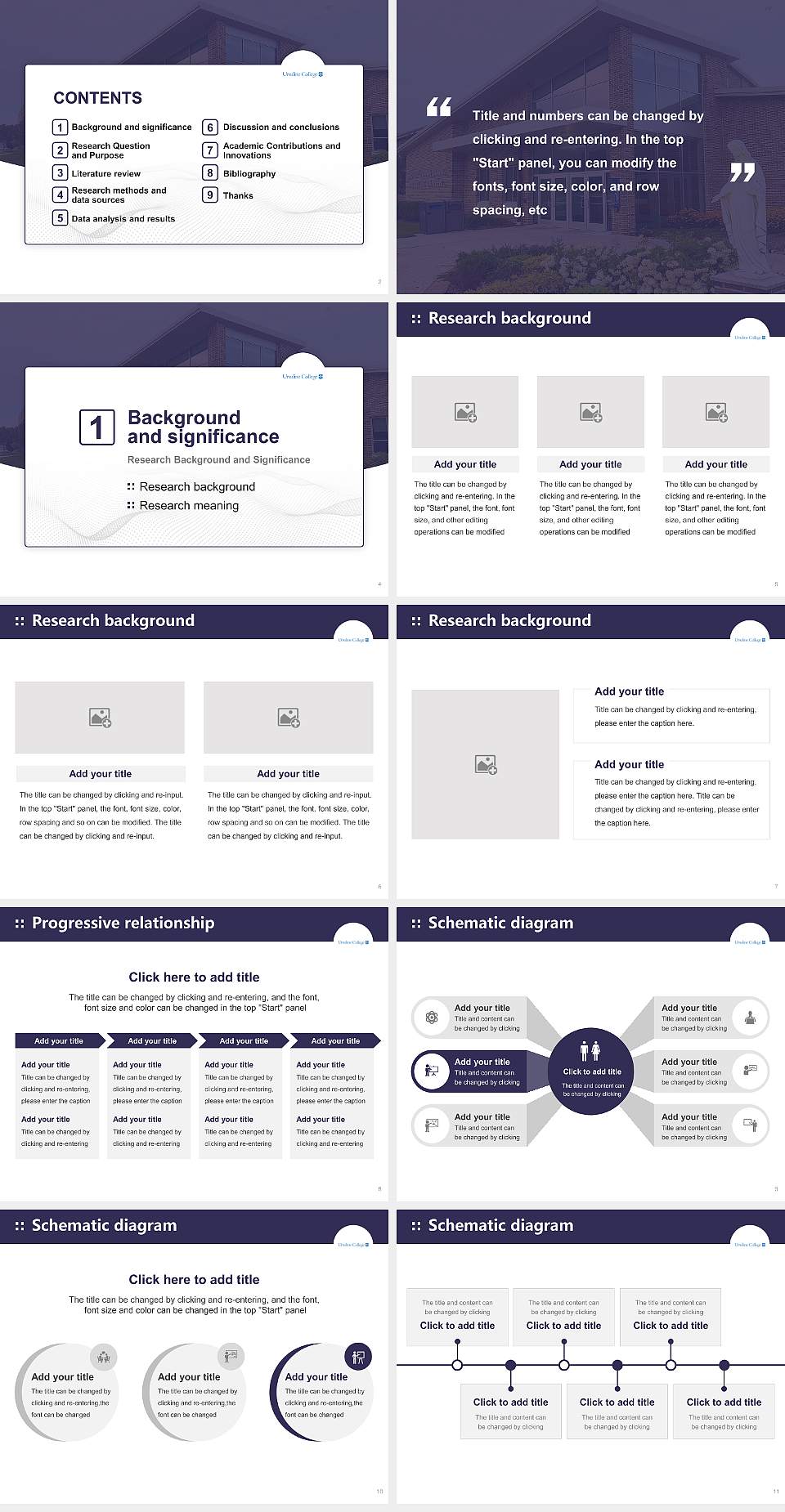 Ursuline College Graduation Thesis Defense PPT Template4:3 ratio PPT effect preview image2