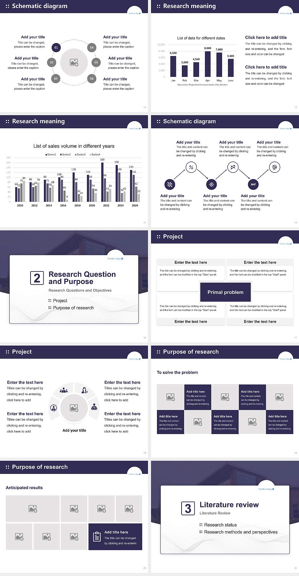 Ursuline College Graduation Thesis Defense PPT Template4:3 ratio PPT effect preview image3