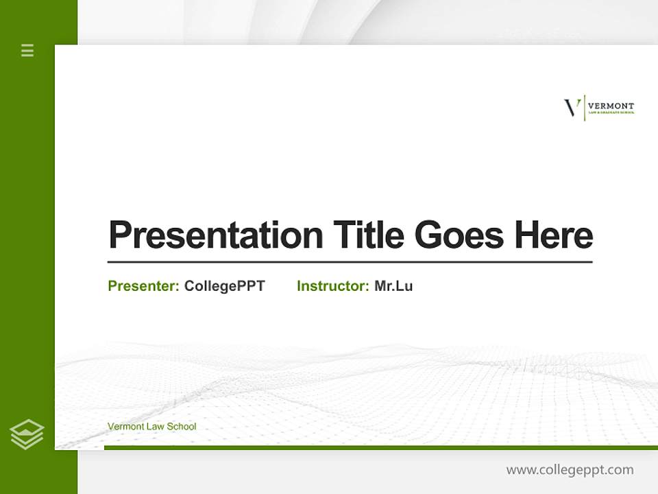 Vermont Law School Thesis Proposal/Graduation Defense PPT Template4:3 ratio PPT effect preview image5