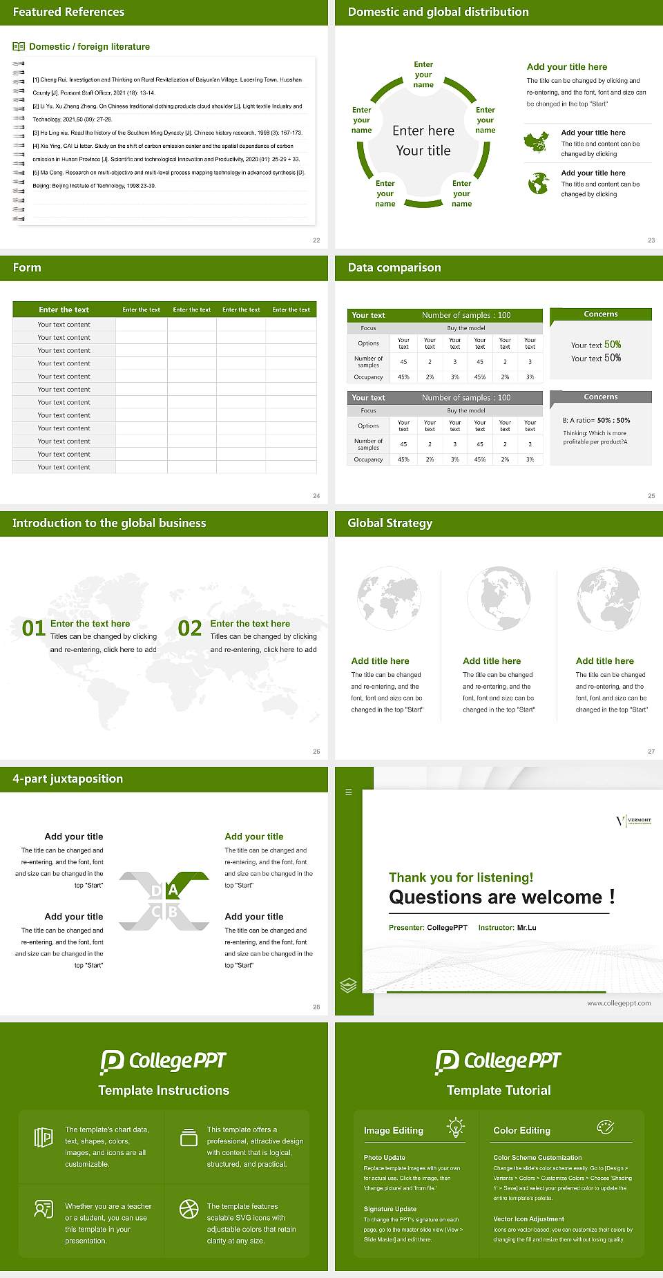 Vermont Law School Thesis Proposal/Graduation Defense PPT Template4:3 ratio PPT effect preview image4
