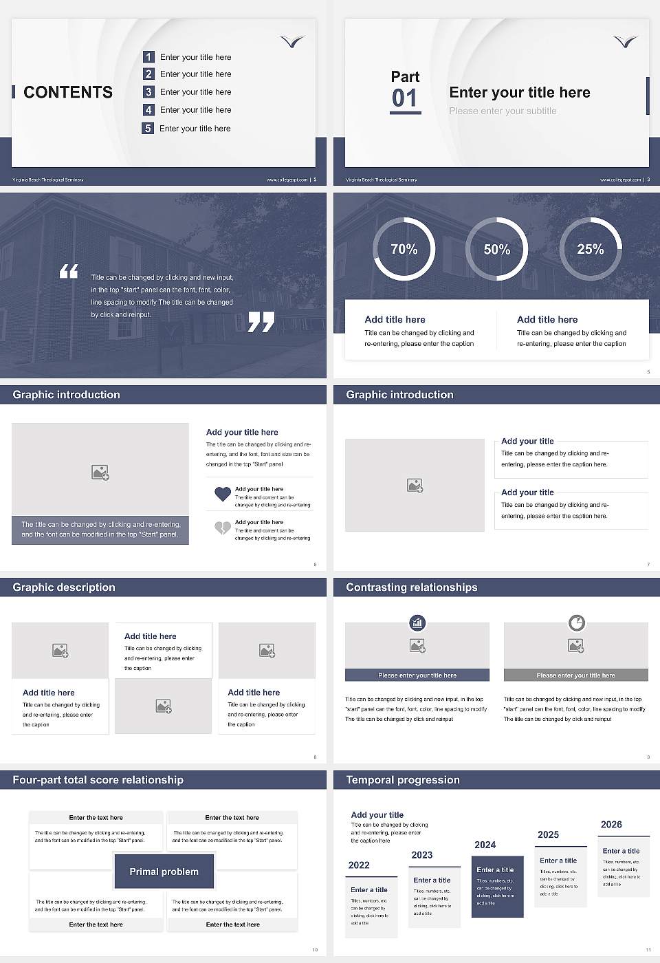 Virginia Beach Theological Seminary Thesis Proposal/Graduation Defense PPT Template16:9 ratio PPT effect preview image2