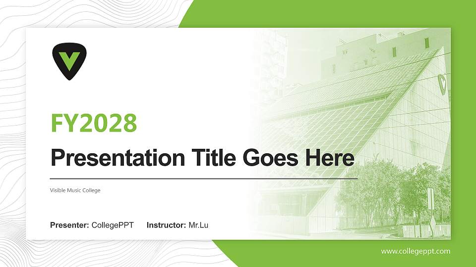 Visible Music College Academic Presentation/Research Findings Report PPT Template16:9 ratio PPT effect preview image