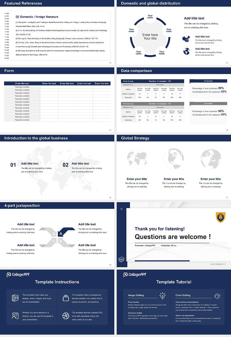 Warner University Thesis Proposal/Graduation Defense PPT Template16:9 ratio PPT effect preview image4